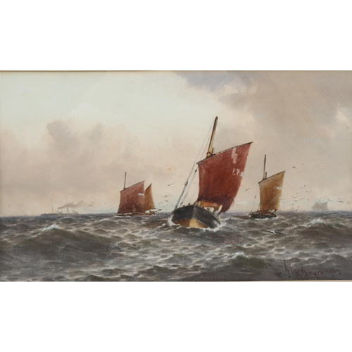 852 - W Boyce, seascape, watercolour, signed and dated 1903, 24cm x 40cm, framed