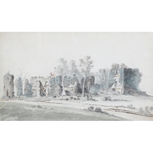 857 - 18th century English School, castle ruins, mark for Jonathan Richardson The Younger Collection (L217... 