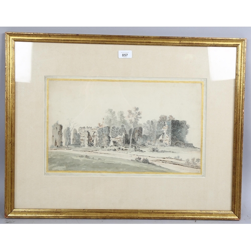 857 - 18th century English School, castle ruins, mark for Jonathan Richardson The Younger Collection (L217... 