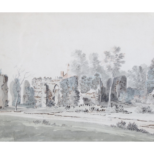 857 - 18th century English School, castle ruins, mark for Jonathan Richardson The Younger Collection (L217... 