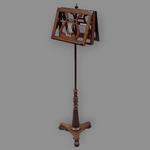 133 - A 19th century mahogany duet music stand