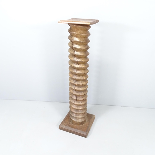 2009 - A French elm spiral-turned column. Height 121cm