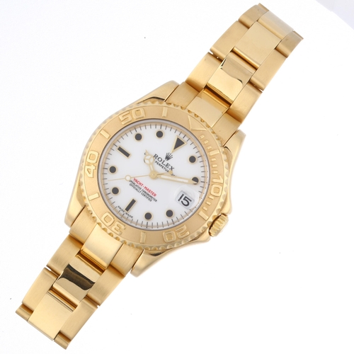1007 - ROLEX - a mid-size 18ct gold Yacht-Master Date automatic bracelet watch, ref. 168628, circa 1999, wh... 