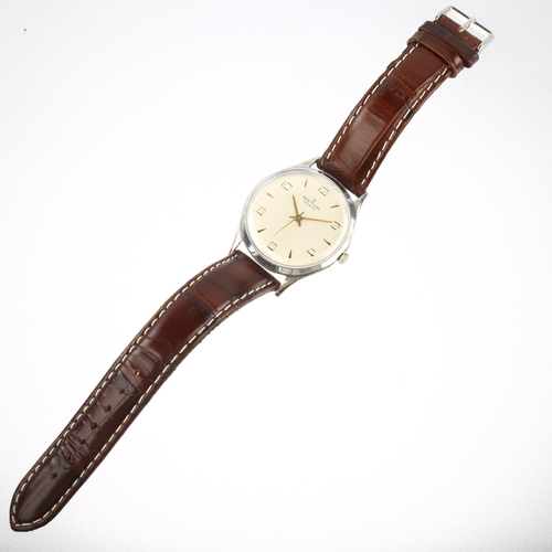 1009 - BREITLING - a Vintage stainless steel mechanical wristwatch, ref. 2910-29, silvered dial with gilt e... 