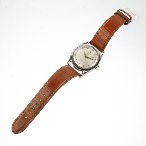 1023 - UNIVERSAL GENEVE - a Vintage stainless steel Polerouter Microtor automatic wristwatch, silvered cros... 