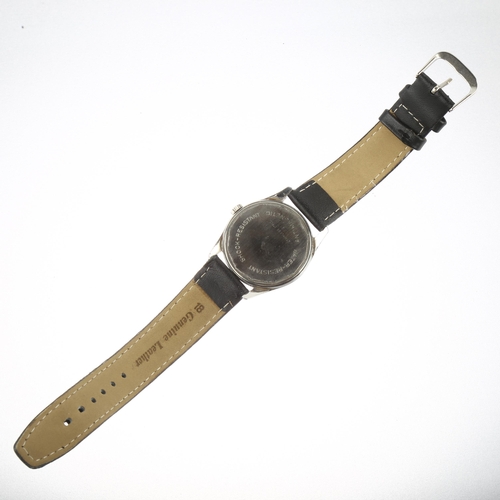 1027 - EBEL - a stainless steel mechanical wristwatch, ref. 1830, silvered dial with tapered baton hour mar... 