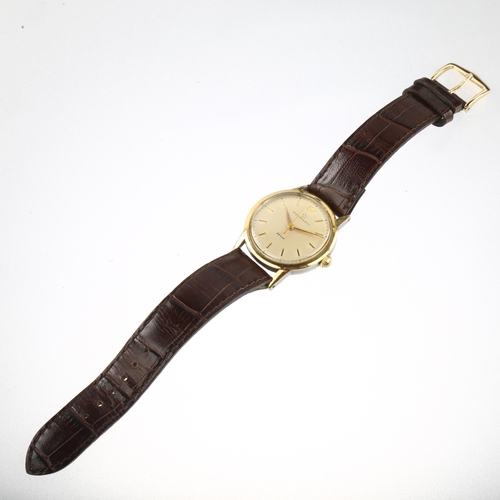 1030 - ETERNA-MATIC - a gold plated stainless steel Beyer automatic wristwatch, silvered dial with gild arr... 