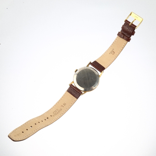 1031 - MOVADO - a gold plated stainless steel mechanical wristwatch, ref. 1031, silvered dial with gilt bat... 