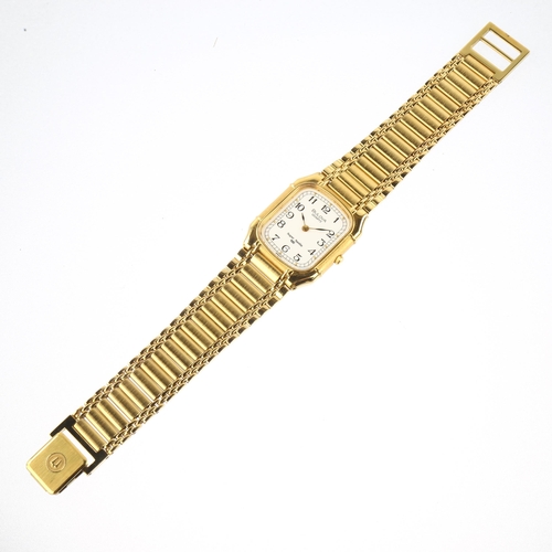 1045 - BULOVA - a gold plated stainless steel Super Seville quartz bracelet watch, white dial with Arabic n... 