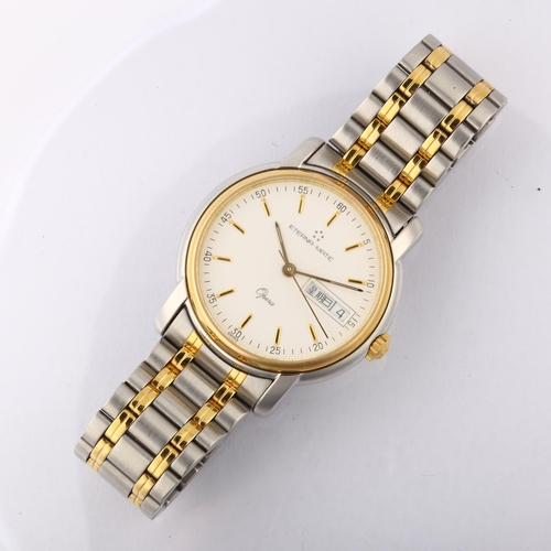 1064 - ETERNA-MATIC - a gold plated stainless steel Opera automatic bracelet watch, ref. 2401.40, white dia... 