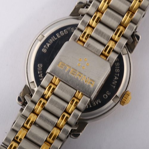 1064 - ETERNA-MATIC - a gold plated stainless steel Opera automatic bracelet watch, ref. 2401.40, white dia... 