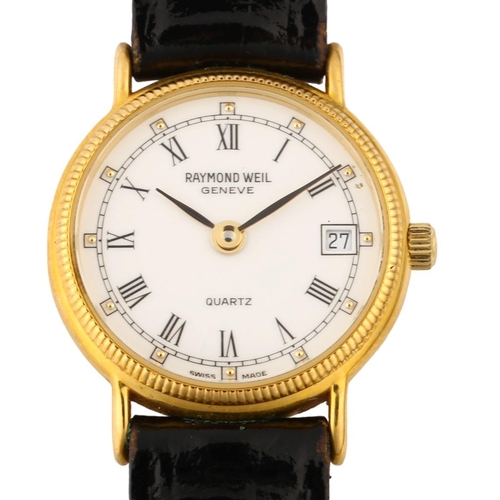 1065 - RAYMOND WEIL - a lady's gold plated quartz wristwatch, ref. 5314-2, white dial with Roman numeral ho... 