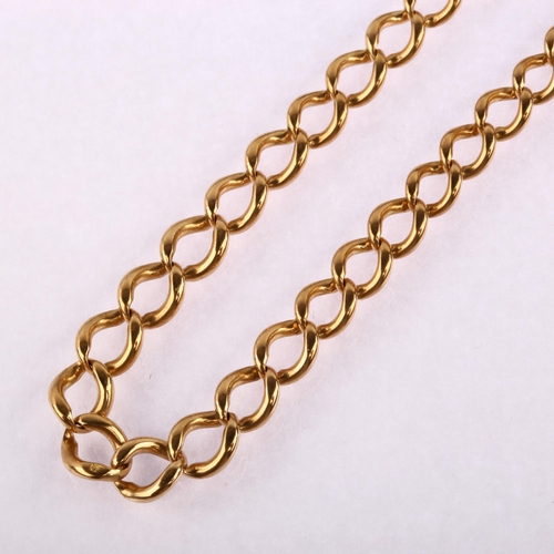 1156 - An Antique 9ct rose gold graduated curb link chain bracelet, length approx 17cm, 12.7g