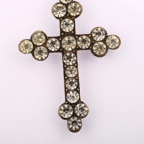 1294 - A Victorian sterling silver-gilt paste cross pendant, height 40.8mm, 3g