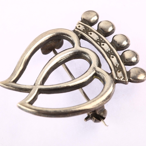 1295 - A mid-20th century Scottish silver Luckenbooth brooch, by Thomas Kerr Ebbutt Ltd, hallmarks Edinburg... 