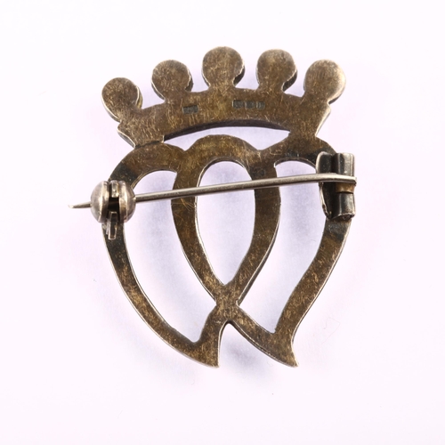 1295 - A mid-20th century Scottish silver Luckenbooth brooch, by Thomas Kerr Ebbutt Ltd, hallmarks Edinburg... 