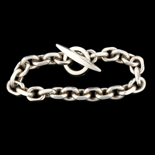 1313 - AARRE & KROGH - a heavy Danish sterling silver cable link chain bracelet, length 20cm, 59g