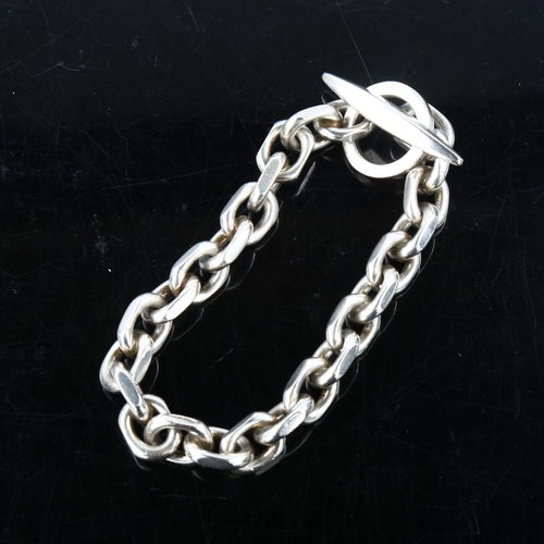 1313 - AARRE & KROGH - a heavy Danish sterling silver cable link chain bracelet, length 20cm, 59g