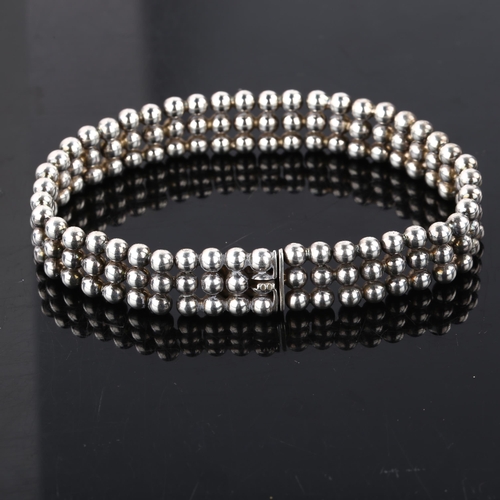 1323 - JOHN LAURIDSEN - a Danish modernist silver ball bracelet, length 19cm, 24.8g