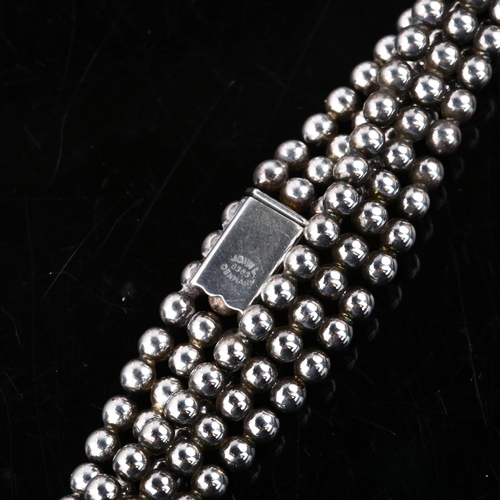 1323 - JOHN LAURIDSEN - a Danish modernist silver ball bracelet, length 19cm, 24.8g