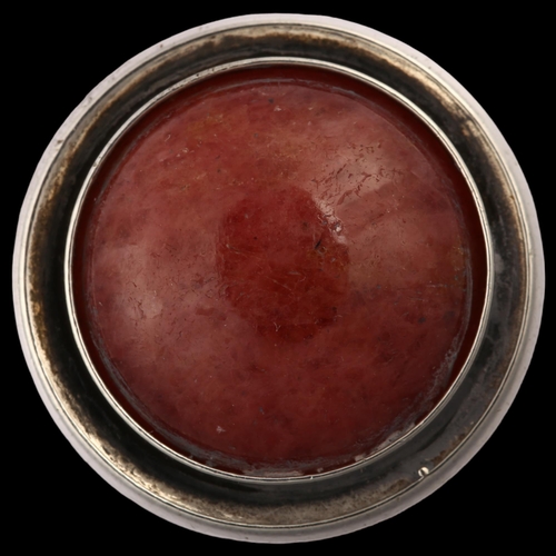 1324 - KARL ERIK PALMBERG for ALTON - a Swedish modernist sterling silver rhodochrosite ring, 1973, setting... 