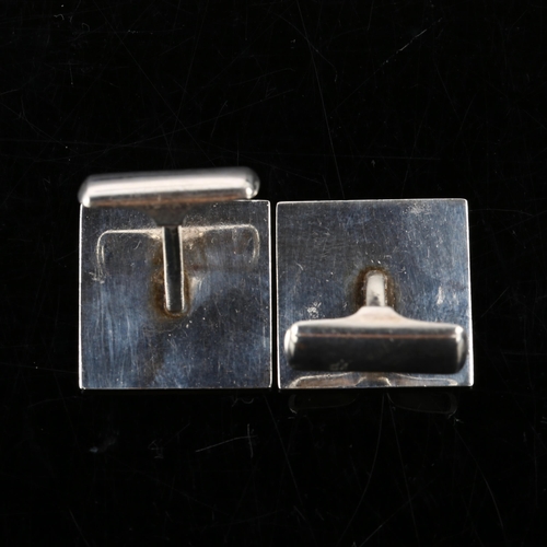 1333 - KUPITTAAN KULTA - a pair of Finnish modernist sterling silver tic-tac-toe panel cufflinks, panel wid... 