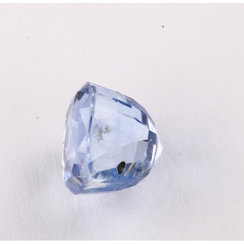 1400 - An unmounted 3.45ct sapphire, oval mixed-cut with deep pavilion, sapphire weight calculated from dim... 