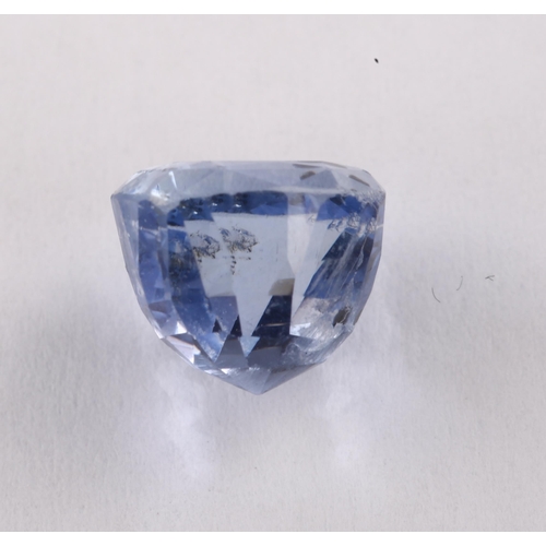 1400 - An unmounted 3.45ct sapphire, oval mixed-cut with deep pavilion, sapphire weight calculated from dim... 