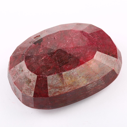 1405 - A 931.70ct unmounted oval mixed-cut ruby, 68.75 x 50.20 x 24.31mm, with IGL & I report card