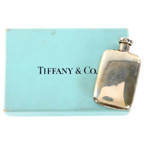 1455 - TIFFANY & CO - a miniature sterling silver hip flask perfume bottle, height 4.5cm, boxed