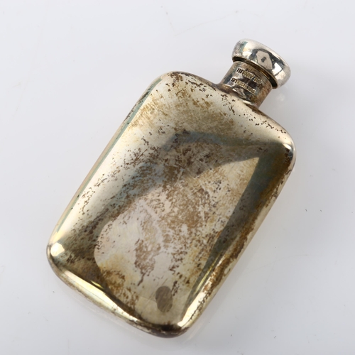 1455 - TIFFANY & CO - a miniature sterling silver hip flask perfume bottle, height 4.5cm, boxed