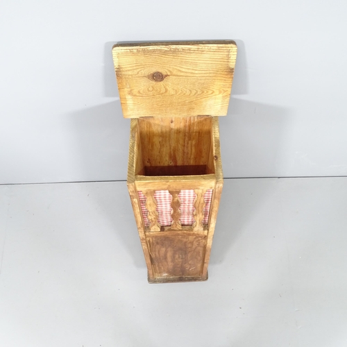 2020 - A French pine baguette box. Height 92cm.