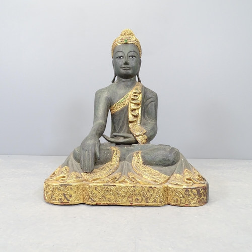 2527 - A painted plaster statue of Buddha. Height 60cm.