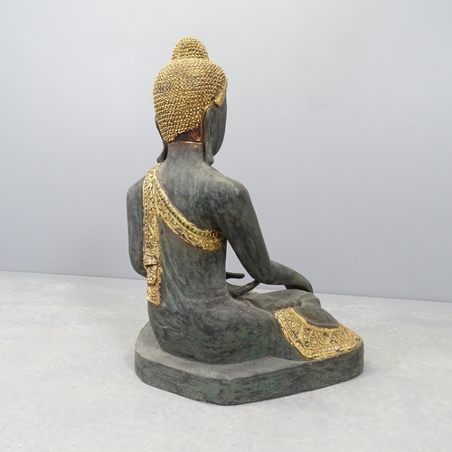 2527 - A painted plaster statue of Buddha. Height 60cm.