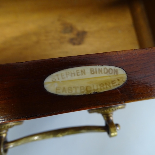 2529 - A 19th Century crossbanded mahogany and satinwood strung kneehole writing desk, with inset leather s... 