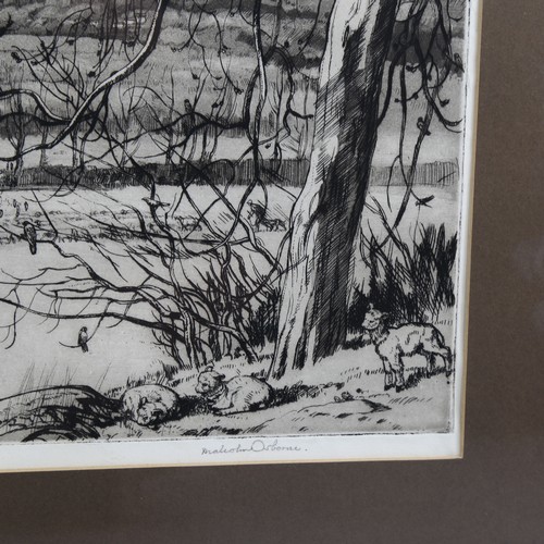 714 - Malcolm Osborne (1880-1963), aquatint on paper, The Veil of Spring, Windermere (1949), 21cm x 39.5cm... 