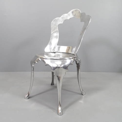 2244 - A contemporary polished aluminium Louis style chair