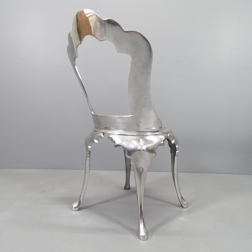 2244 - A contemporary polished aluminium Louis style chair