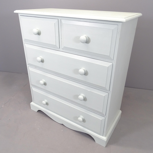 2541 - A modern painted pine chest of two short and three long drawers. 90x102x45cm