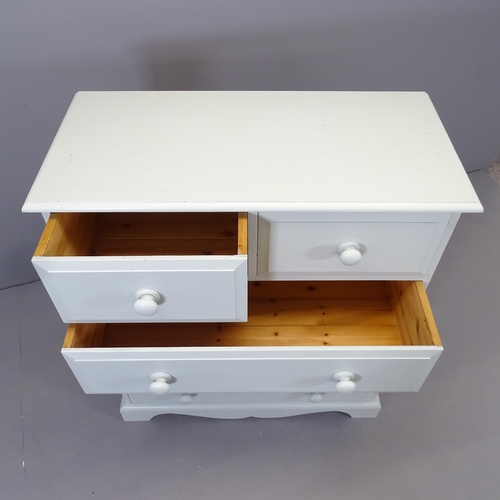 2541 - A modern painted pine chest of two short and three long drawers. 90x102x45cm