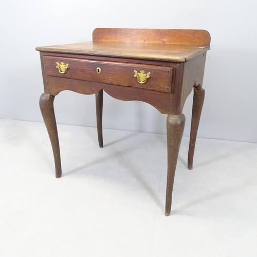 2546 - A Queen Anne style lowboy desk, with raised back, single frieze drawer and raised on cabriole legs. ... 