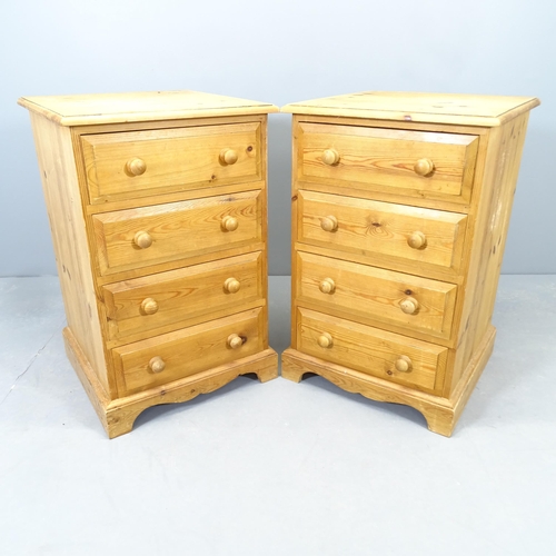 2548 - A pair of narrow pine four drawer chests. 49x77x51cm