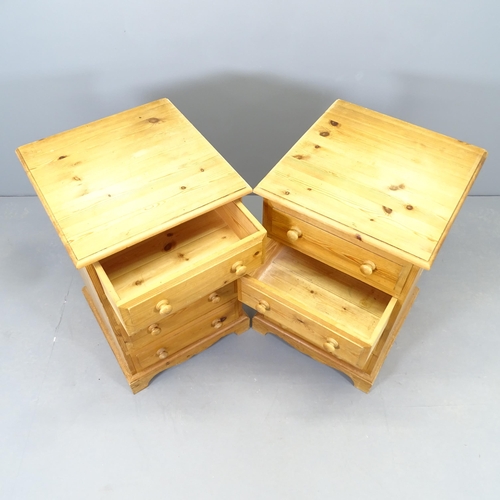 2548 - A pair of narrow pine four drawer chests. 49x77x51cm