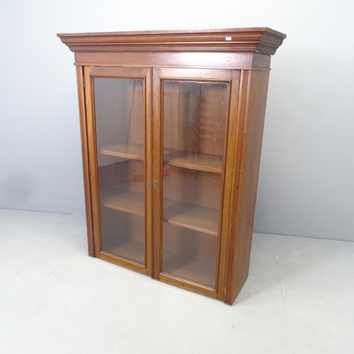 2571 - A Victorian mahogany bookcase top with two glazed doors, two adjustable shelves and removable cornic... 