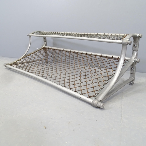 2573 - A mid-century chrome railway luggage rack. Length 92cm