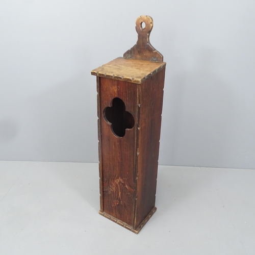 2128 - A stained pine French baguette box. H - 93cm.