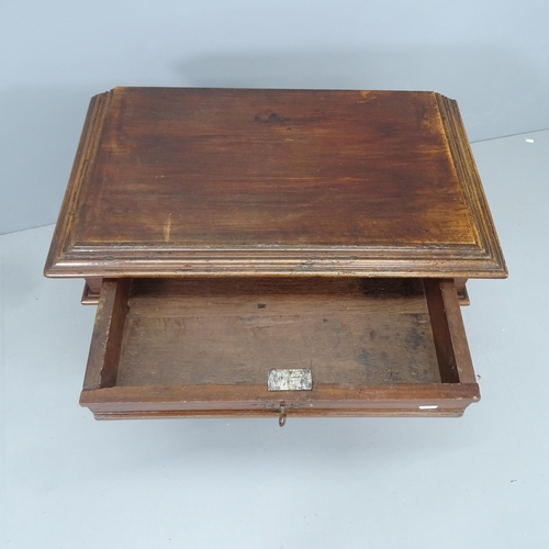 2133 - An 18th Century French walnut side table with single frieze drawer. 69x61x41cm. With key.