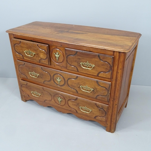 2147 - An antique French walnut commode chest of two short and two long drawers. 114x80x46cm.