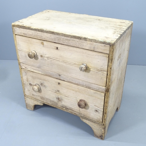 2149 - An antique pine two-drawer chest. 70x74x45cm