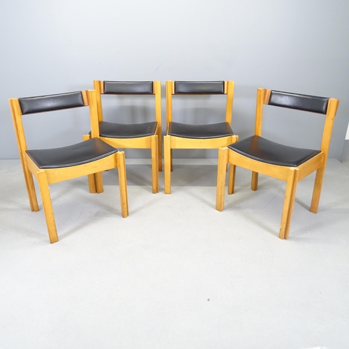 2263 - A set of four mid-century beech and ply Jigsaw chapel chairs, by Clive Bacon for Design Furnishing C... 